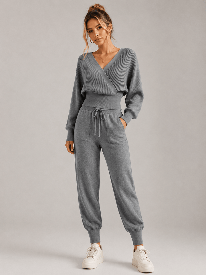 Adelyra - Conjunto de loungewear de duas peças às riscas