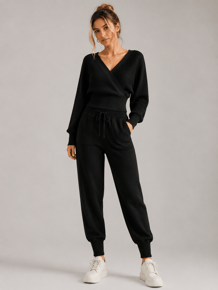 Adelyra - Conjunto de loungewear de duas peças às riscas