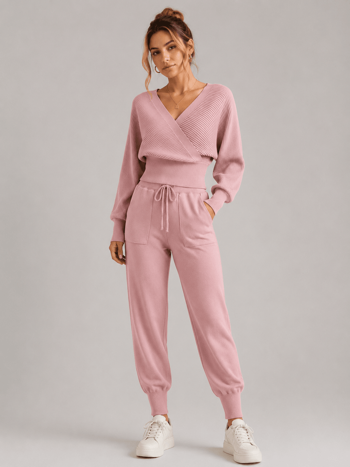 Adelyra - Conjunto de loungewear de duas peças às riscas