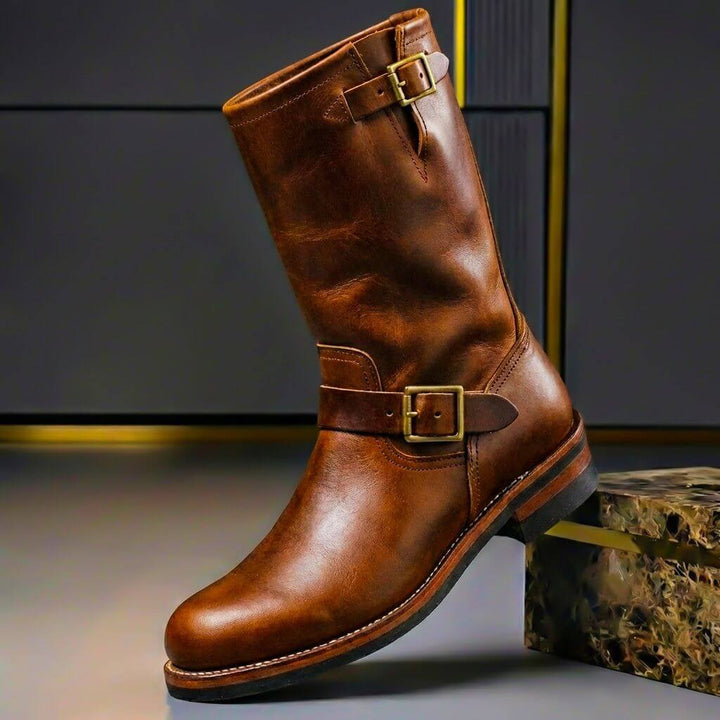 Gideon - Botas em pele com fivela vintage