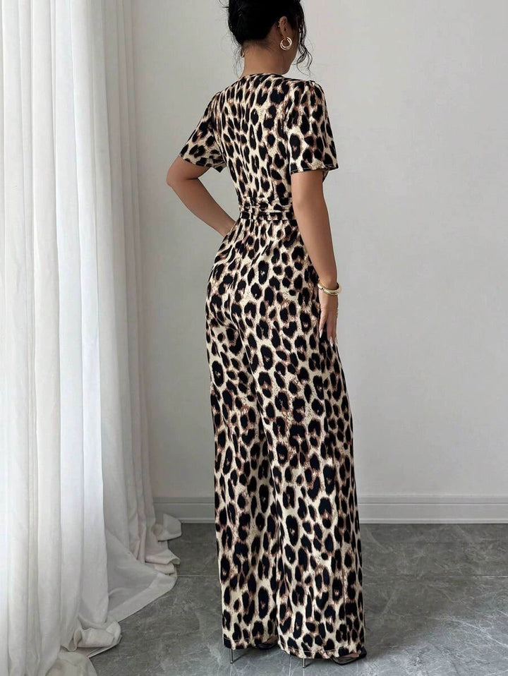Eveliora - Macacão elegante com padrão animal