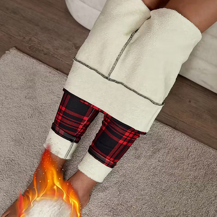 Estelyn - Leggings clássicas em xadrez com elasticidade