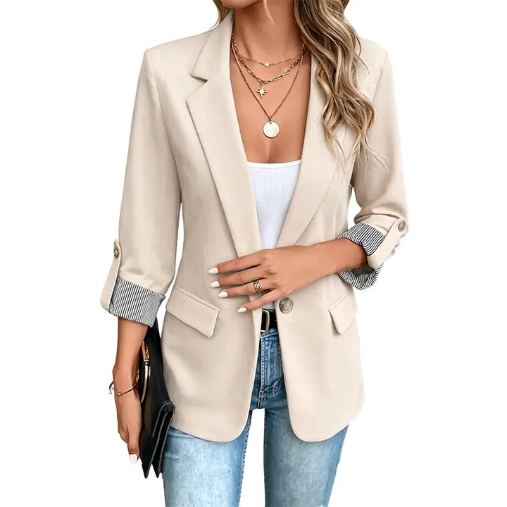 Neravelle - Blazer personalizável com mangas arregaçadas