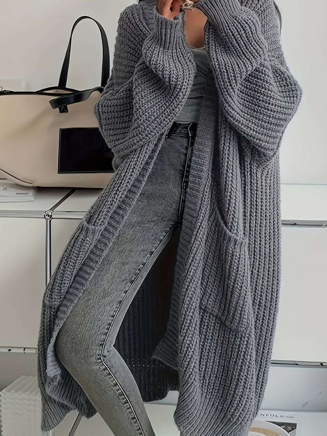 Rosalienne - Cardigan comprido com toque suave