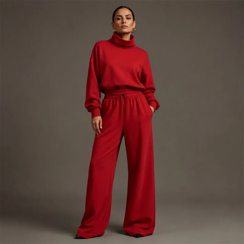 Orianna - Conjunto de duas peças com gola alta e toque suave