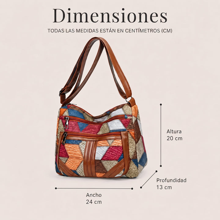 Lauranique - Mala de ombro em patchwork com toque suave