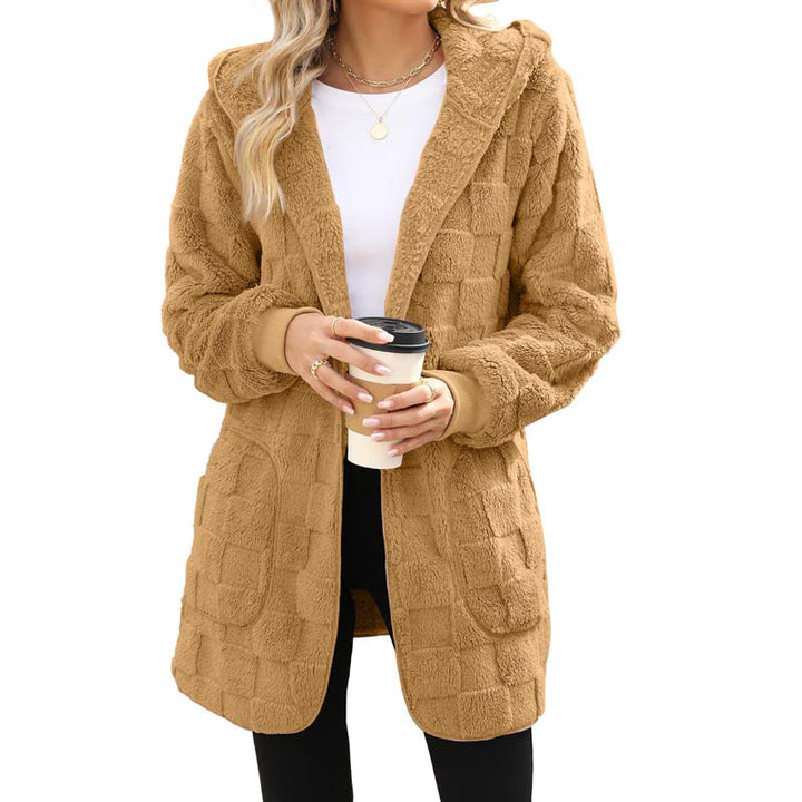 Zinnabelle - Cardigan com capuz em textura de peluche