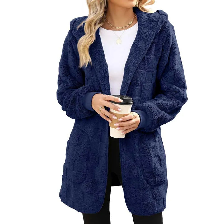 Zinnabelle - Cardigan com capuz em textura de peluche