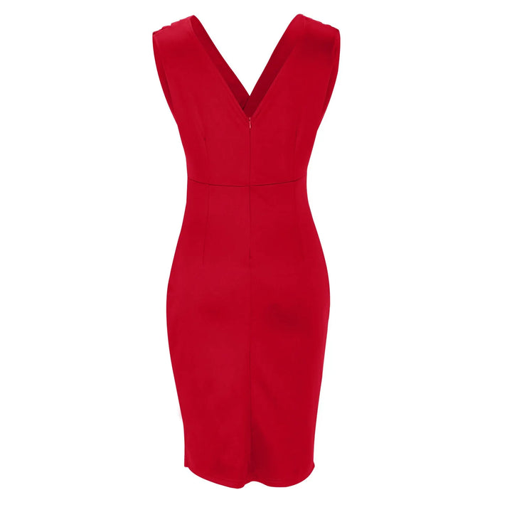 Arielle - Vestido estruturado com decote em V e fenda