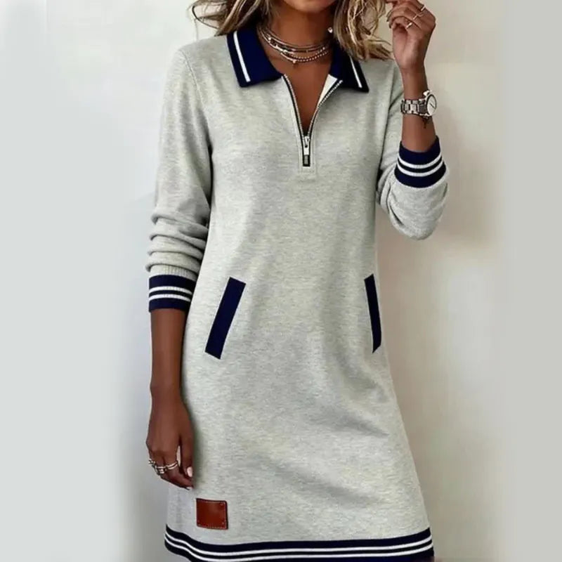 Caelyn - Vestido polo com fecho de correr e toque suave