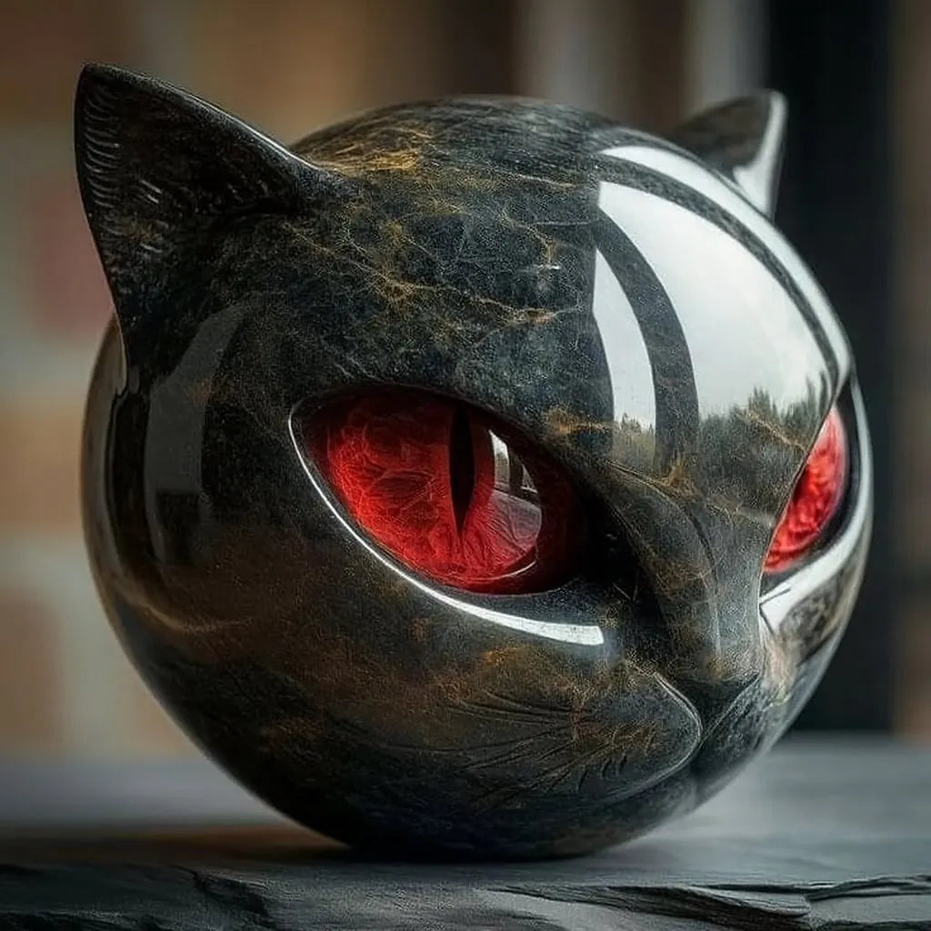 Bellanora - Ornamento escultural em forma de cabeça de gato