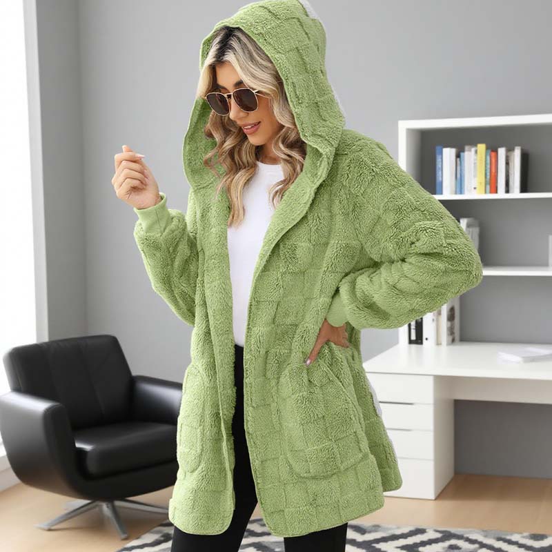 Zinnabelle - Cardigan com capuz em textura de peluche