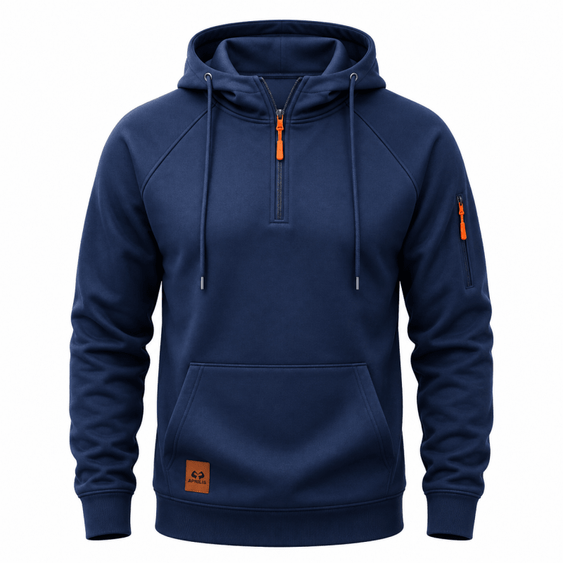 Sterling - Sweat com capuz de meio fecho e toque suave