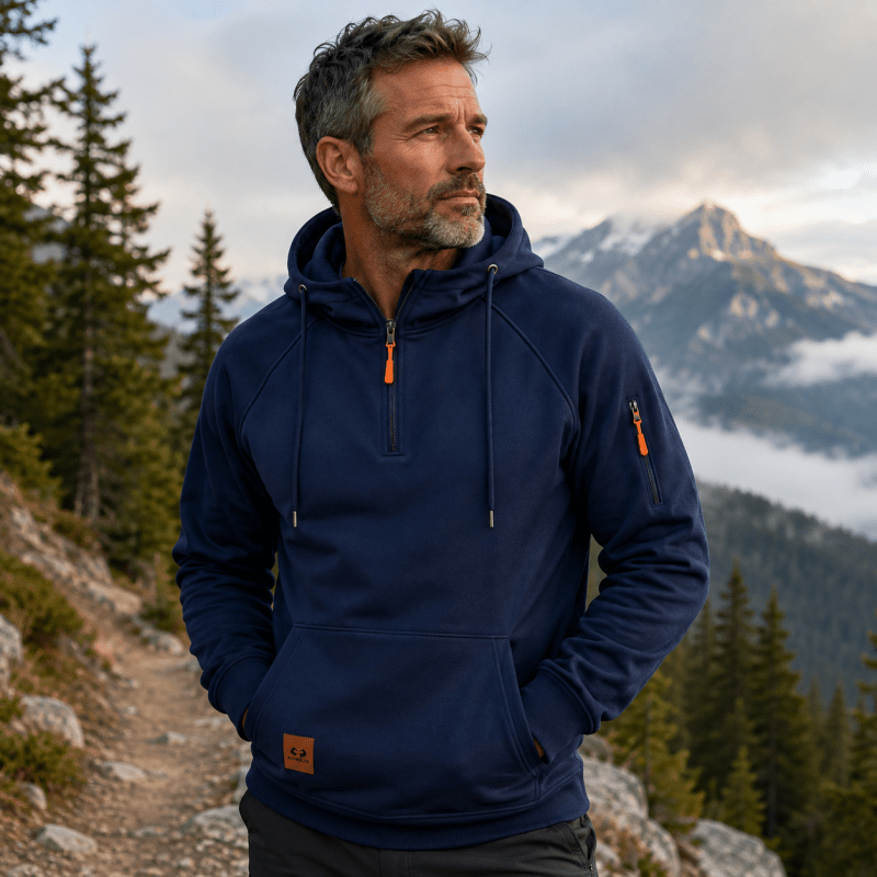 Sterling - Sweat com capuz de meio fecho e toque suave