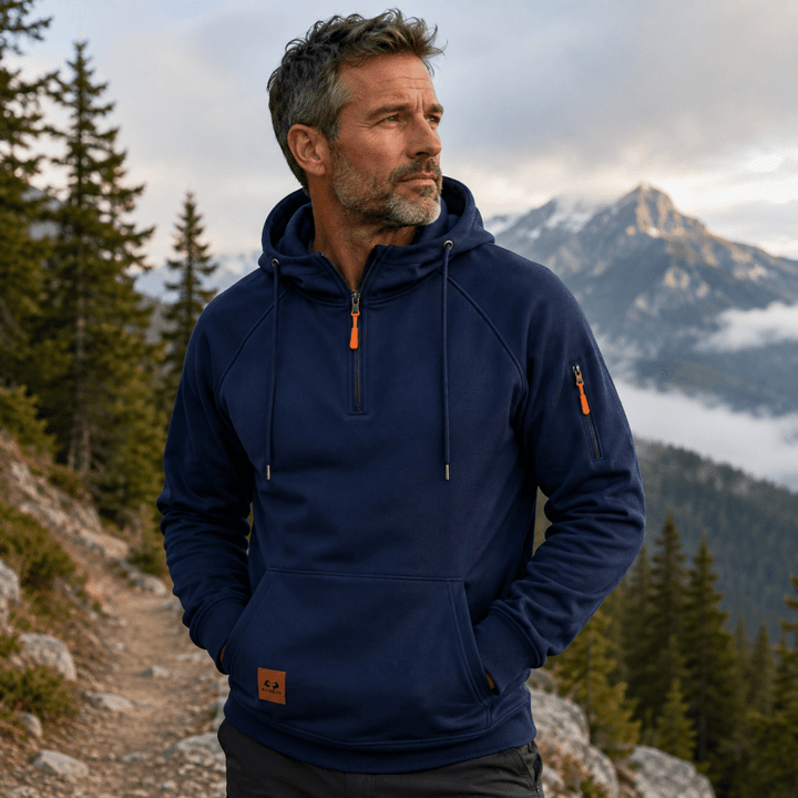 Sterling - Sweat com capuz de meio fecho e toque suave