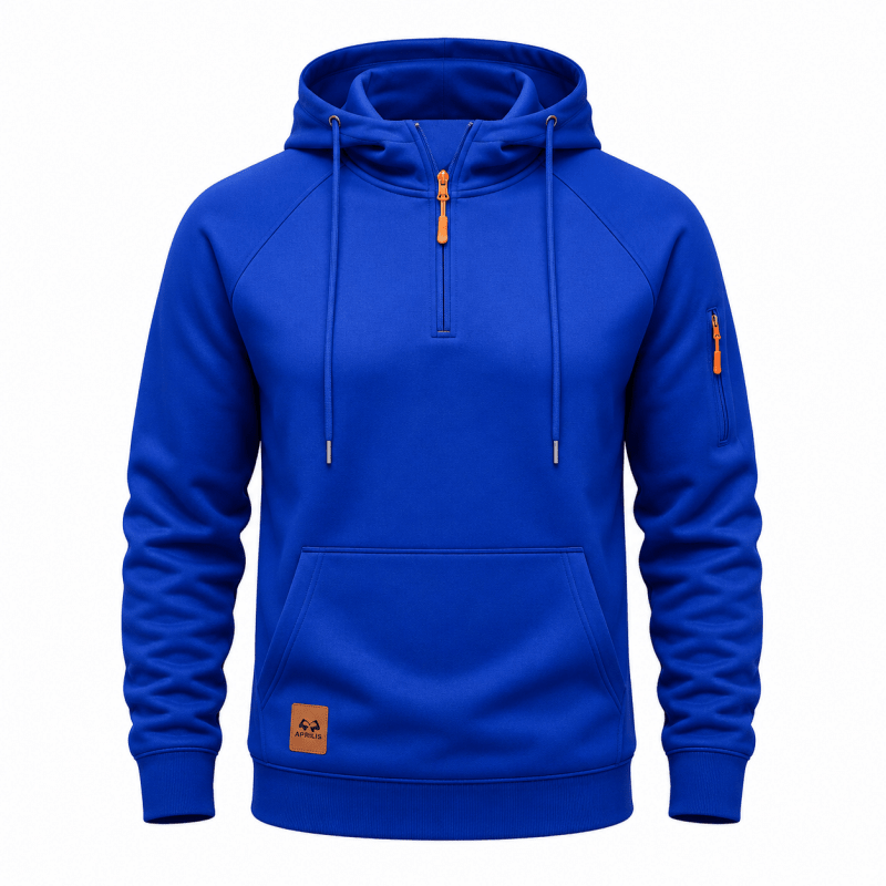 Sterling - Sweat com capuz de meio fecho e toque suave