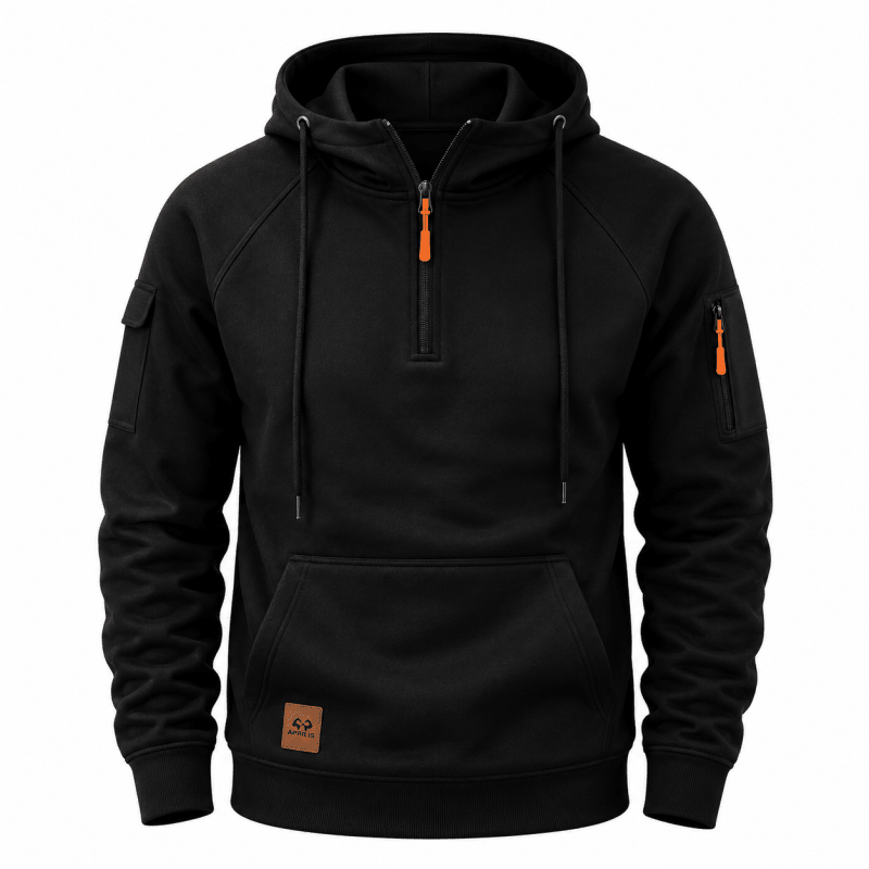 Sterling - Sweat com capuz de meio fecho e toque suave