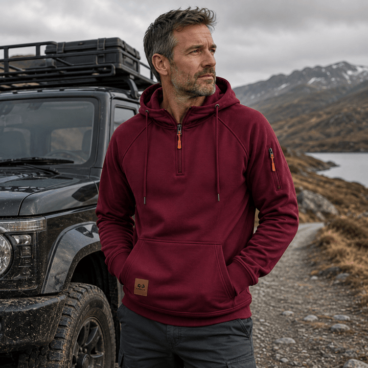 Sterling - Sweat com capuz de meio fecho e toque suave