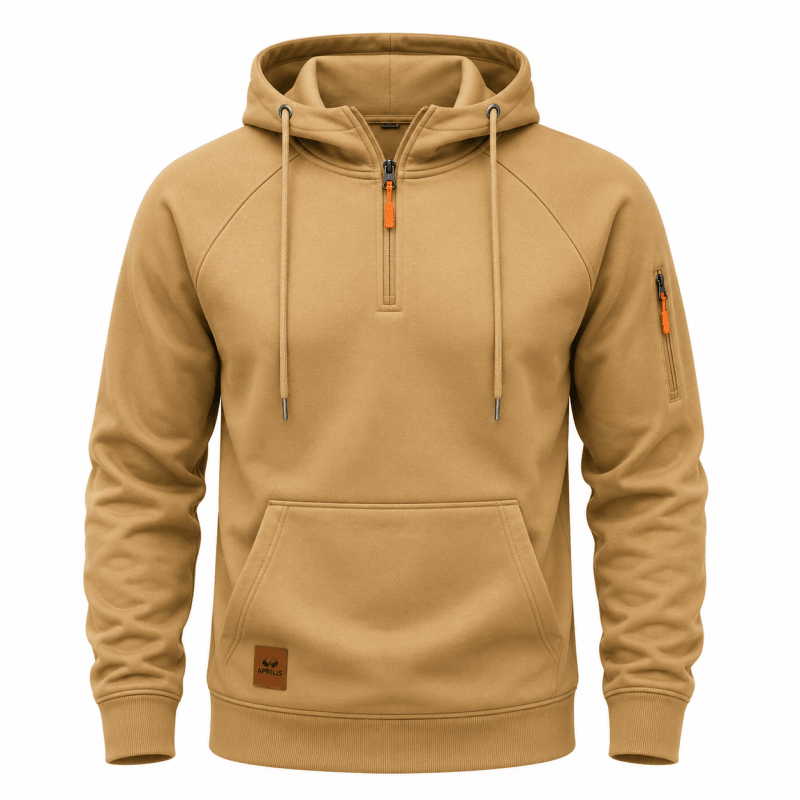 Sterling - Sweat com capuz de meio fecho e toque suave
