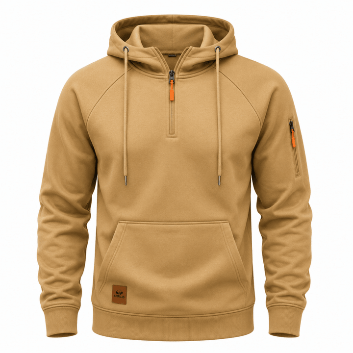 Sterling - Sweat com capuz de meio fecho e toque suave