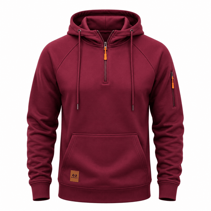 Sterling - Sweat com capuz de meio fecho e toque suave