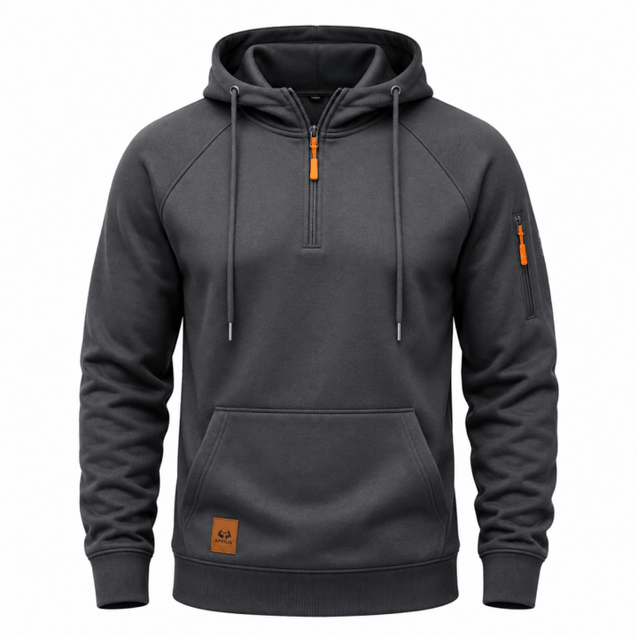 Sterling - Sweat com capuz de meio fecho e toque suave
