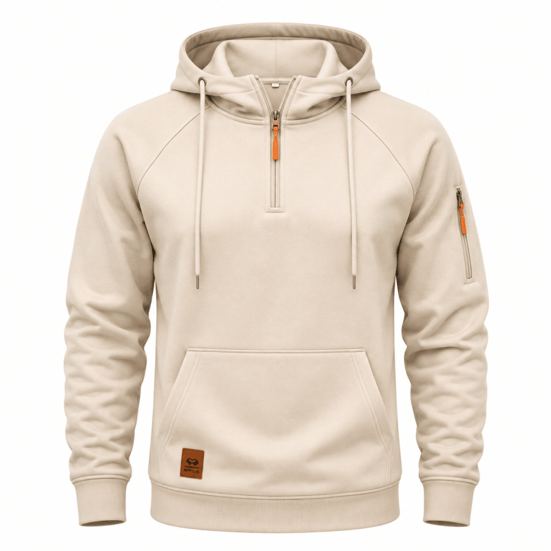 Sterling - Sweat com capuz de meio fecho e toque suave