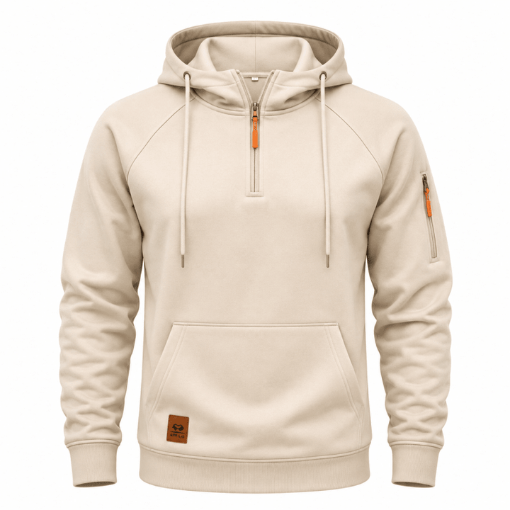 Sterling - Sweat com capuz de meio fecho e toque suave