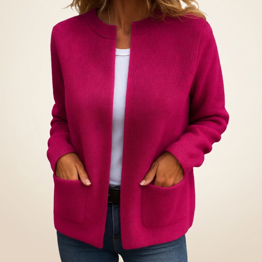 Avenelle - Cardigan em malha de corte descontraído com bolsos