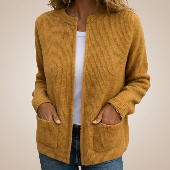 Avenelle - Cardigan em malha de corte descontraído com bolsos