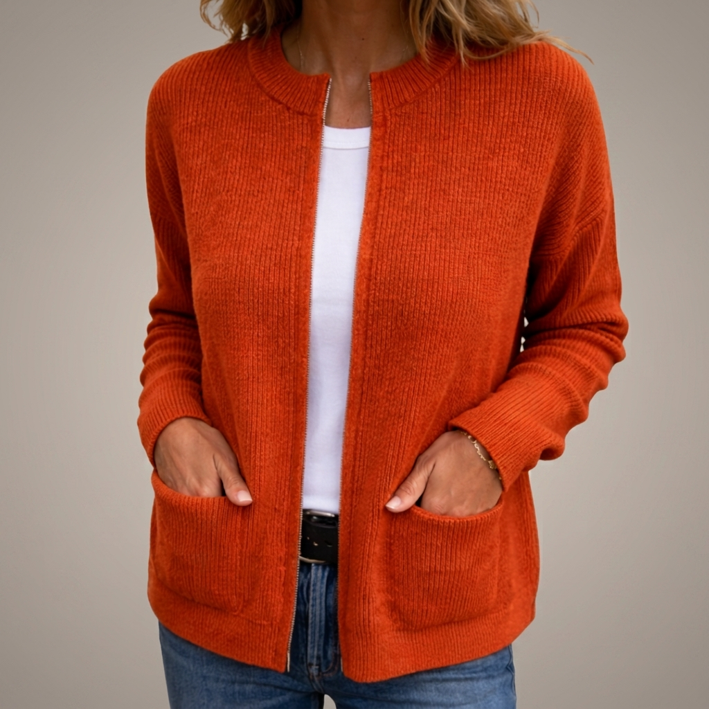 Avenelle - Cardigan em malha de corte descontraído com bolsos