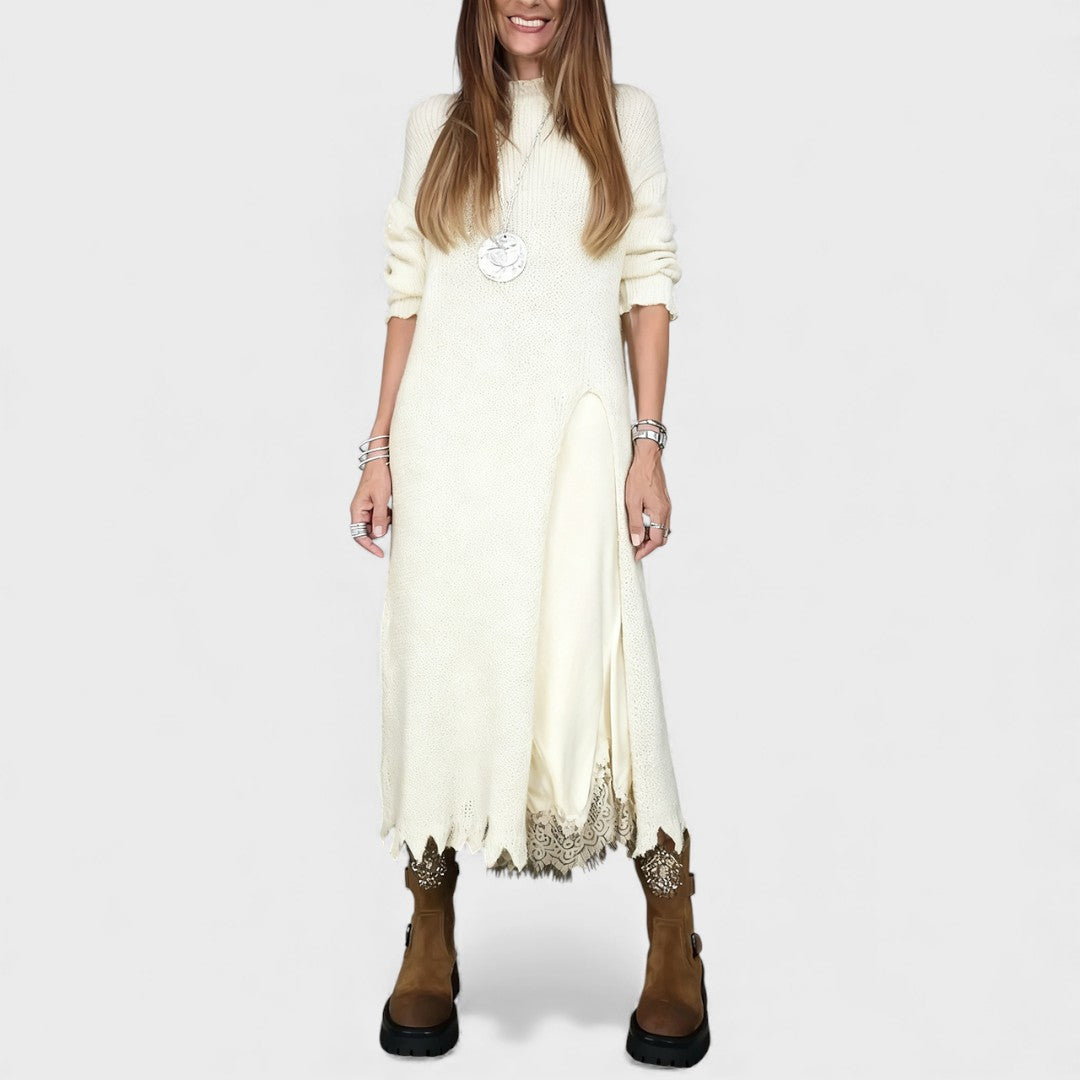 Aravina - Conjunto de camisola e vestido em camadas com toque suave