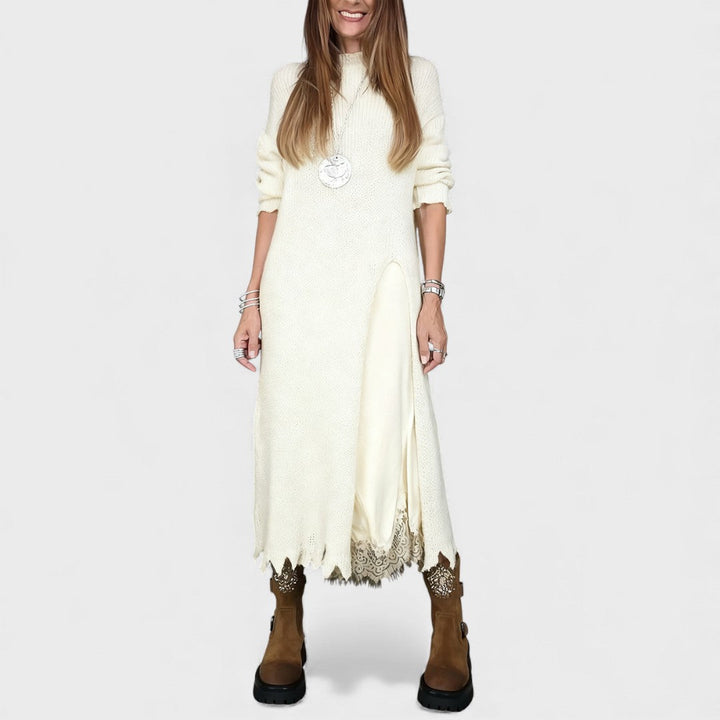 Aravina - Conjunto de camisola e vestido em camadas com toque suave