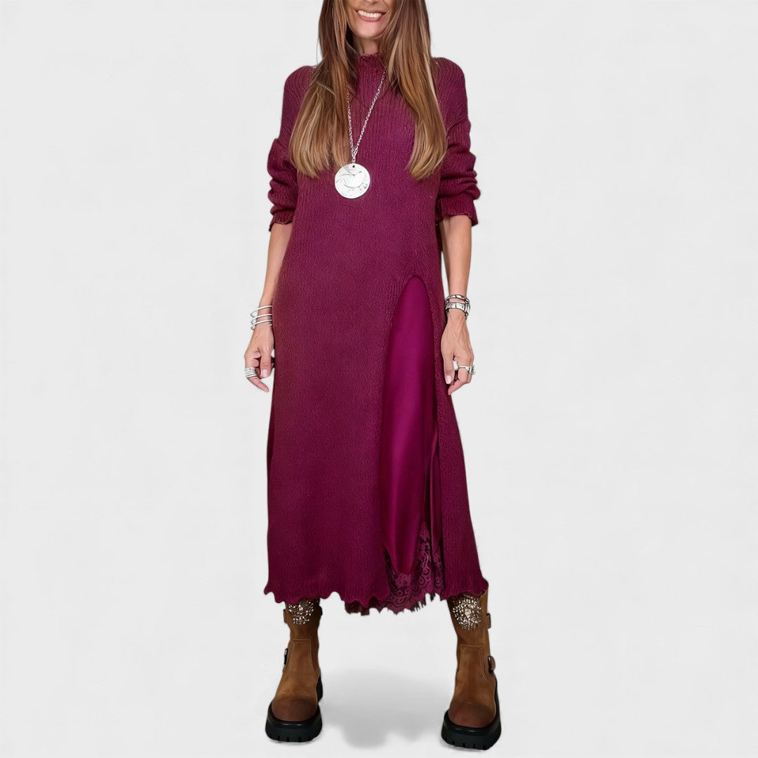 Aravina - Conjunto de camisola e vestido em camadas com toque suave