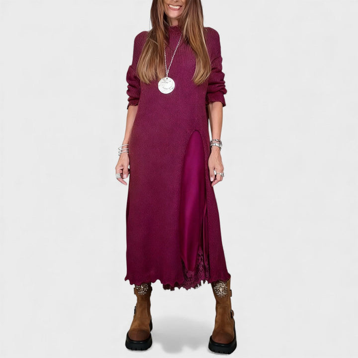 Aravina - Conjunto de camisola e vestido em camadas com toque suave
