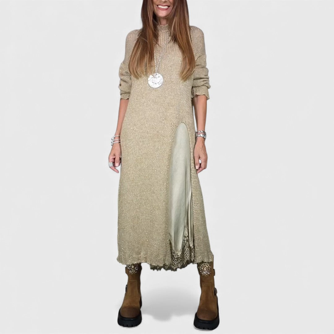 Aravina - Conjunto de camisola e vestido em camadas com toque suave