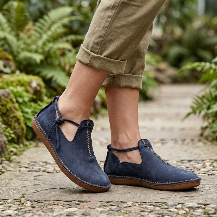 Delaina - Sapatos de atacadores em couro vintage