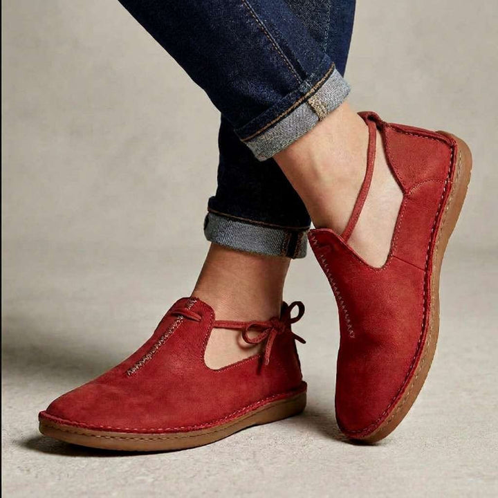 Delaina - Sapatos de atacadores em couro vintage