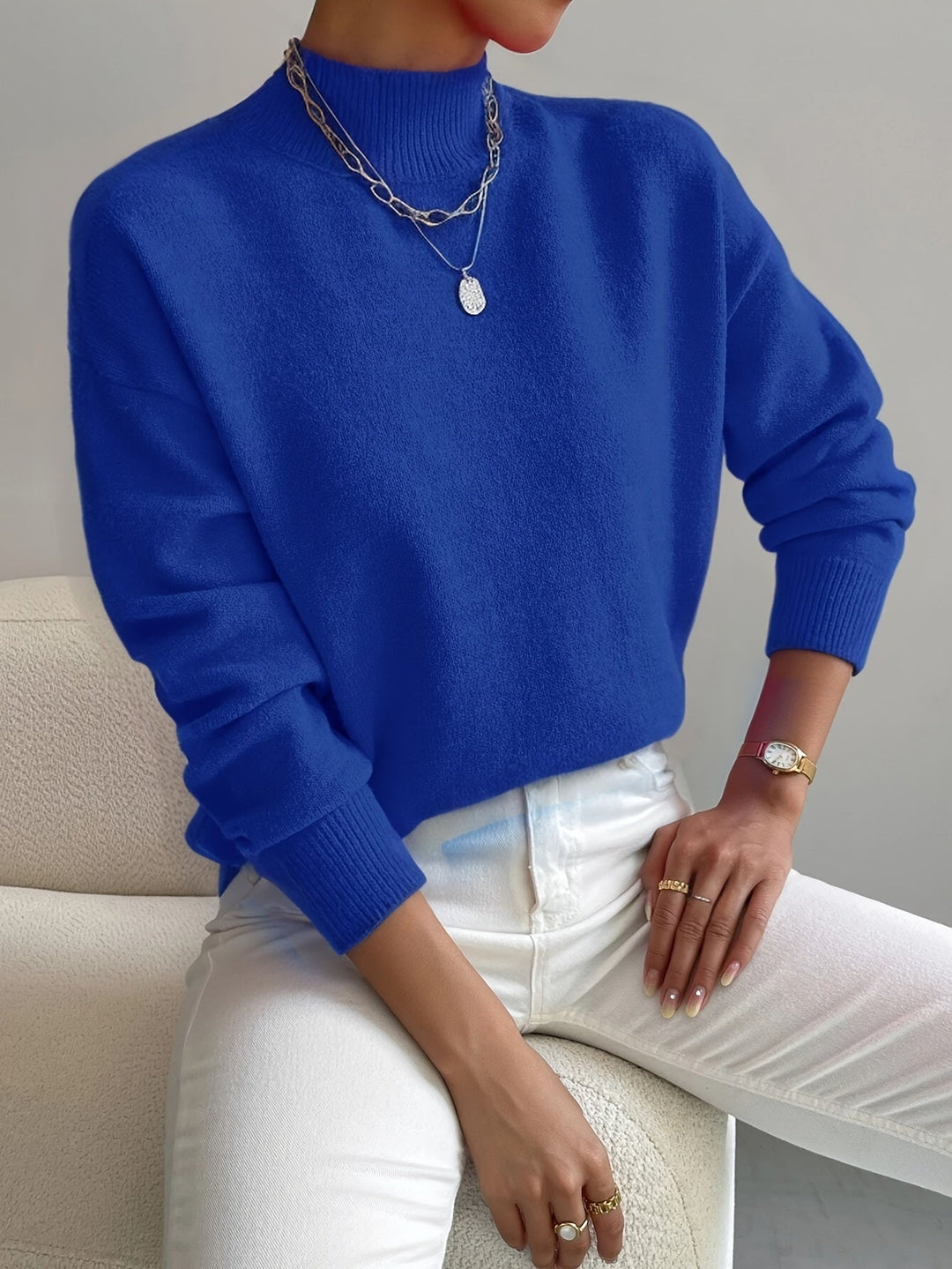 Astra - Camisola de gola alta de corte descontraído