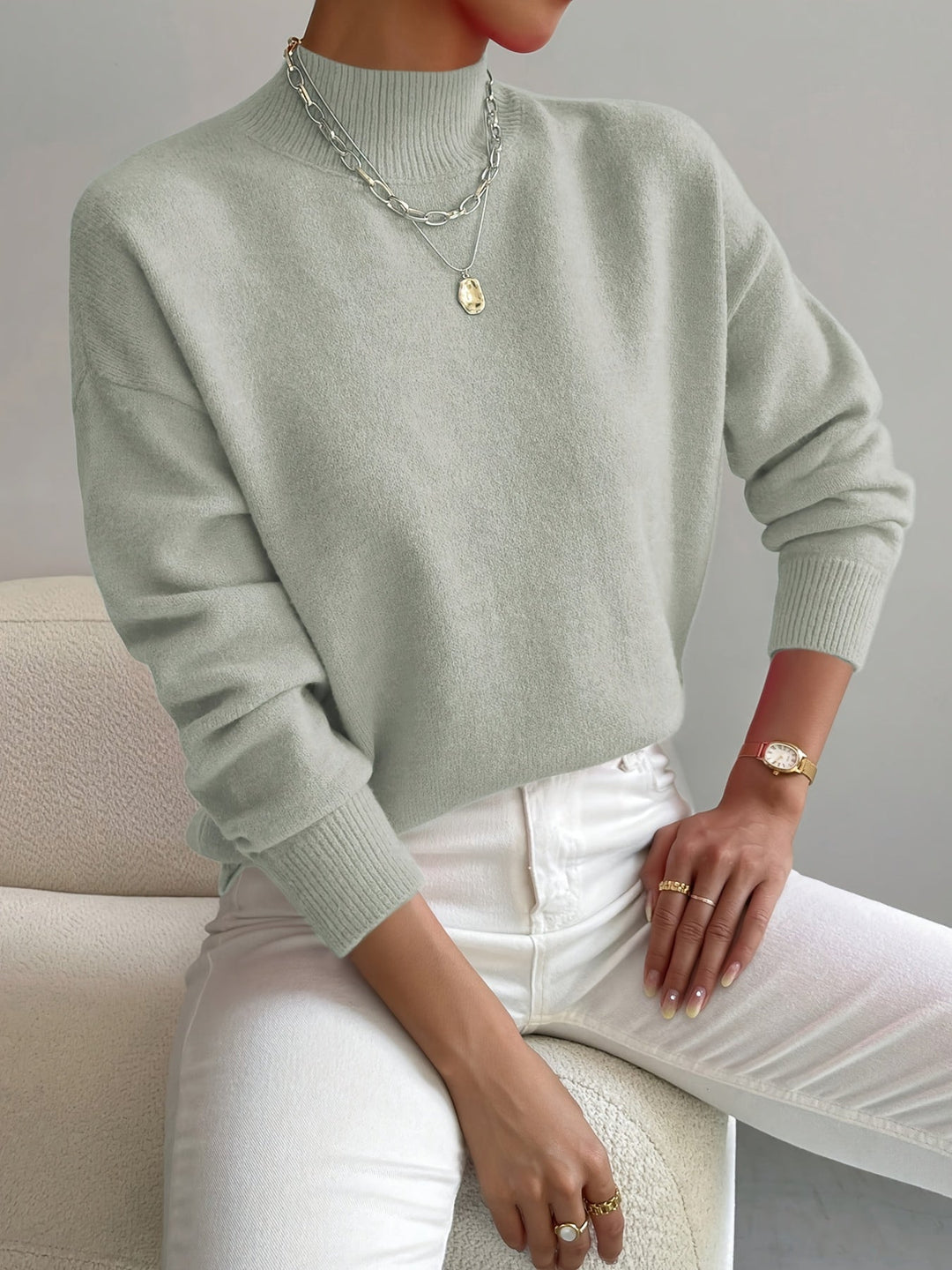 Astra - Camisola de gola alta de corte descontraído