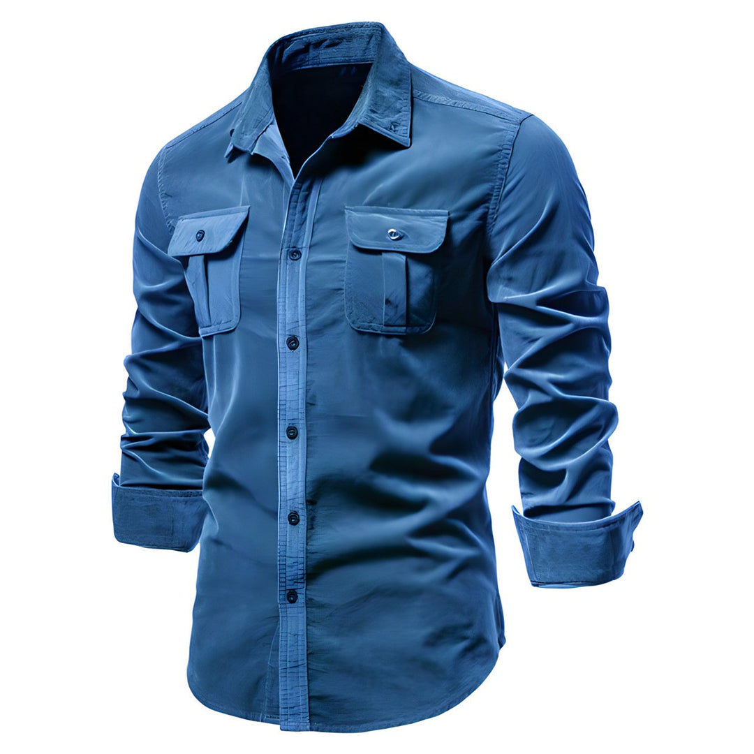 Derwyn - Camisa casual de toque suave