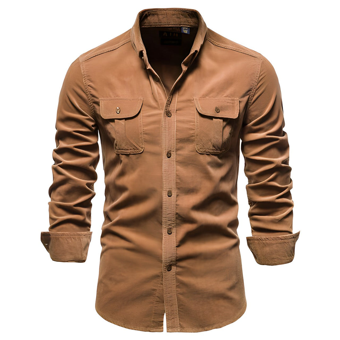 Derwyn - Camisa casual de toque suave