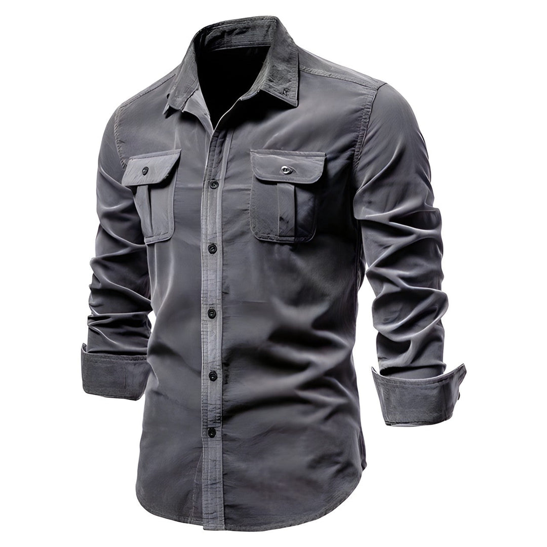 Derwyn - Camisa casual de toque suave