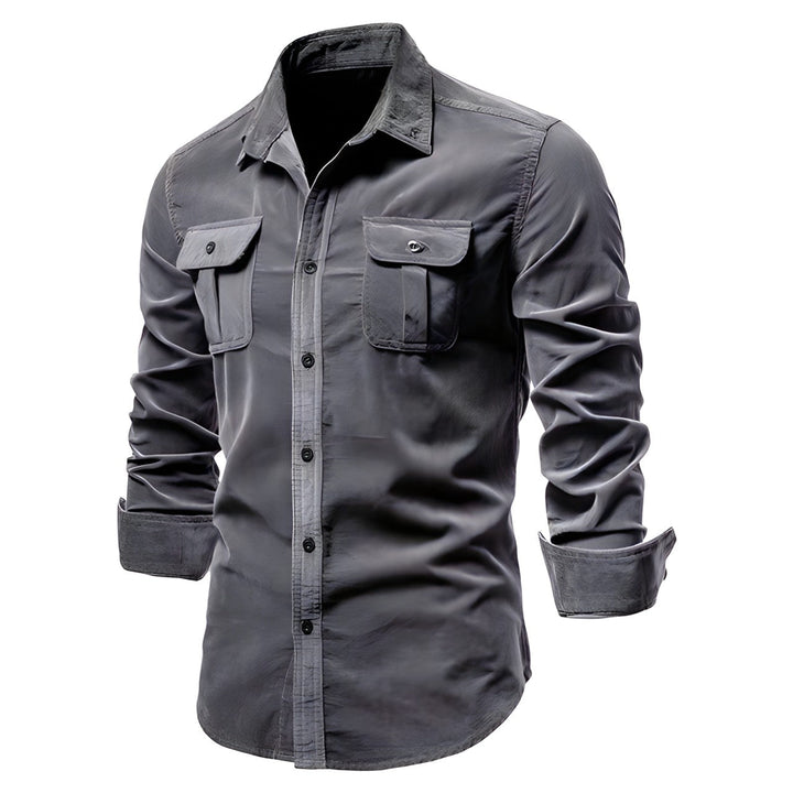 Derwyn - Camisa casual de toque suave