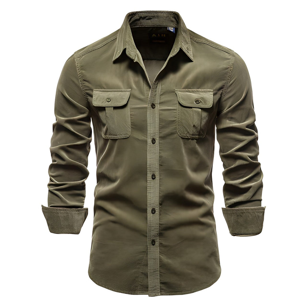 Derwyn - Camisa casual de toque suave