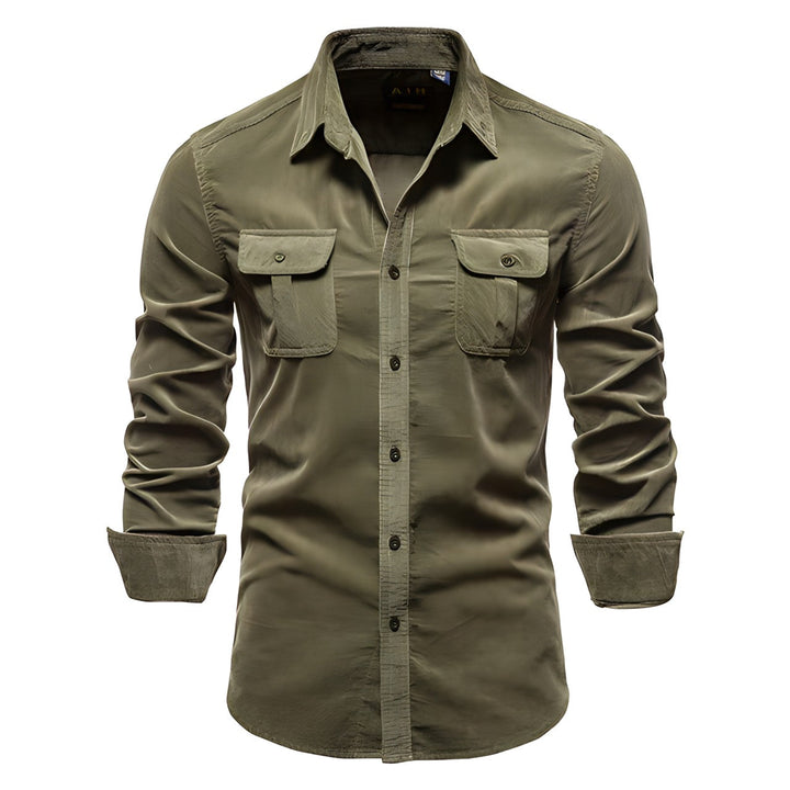 Derwyn - Camisa casual de toque suave