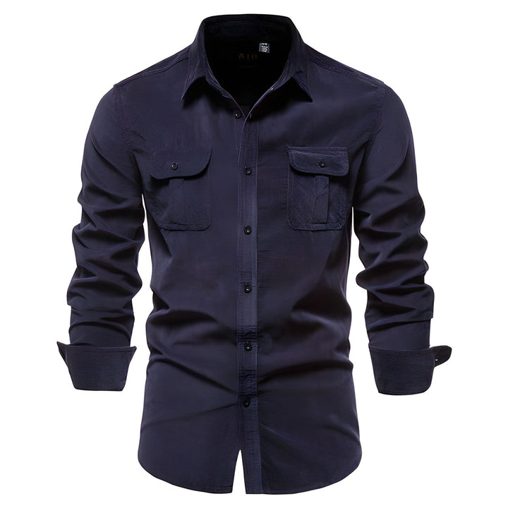 Derwyn - Camisa casual de toque suave