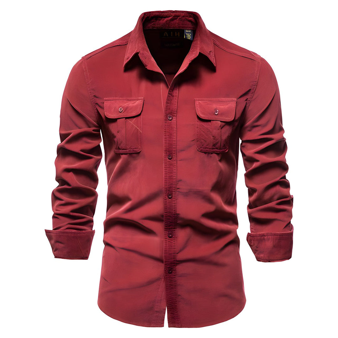 Derwyn - Camisa casual de toque suave
