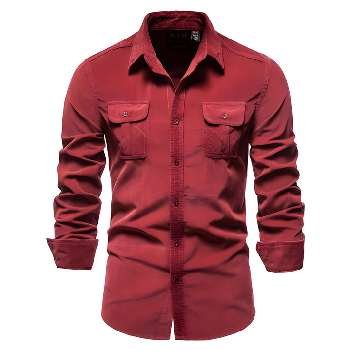 Derwyn - Camisa casual de toque suave