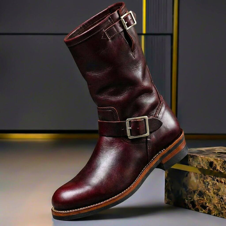 Gideon - Botas em pele com fivela vintage
